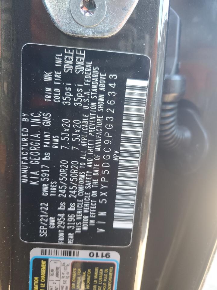 2023 KIA TELLURIDE SX VIN:5XYP5DGC9PG326343