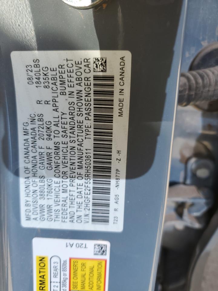 2024 HONDA CIVIC SPORT VIN:2HGFE2F55RH503611