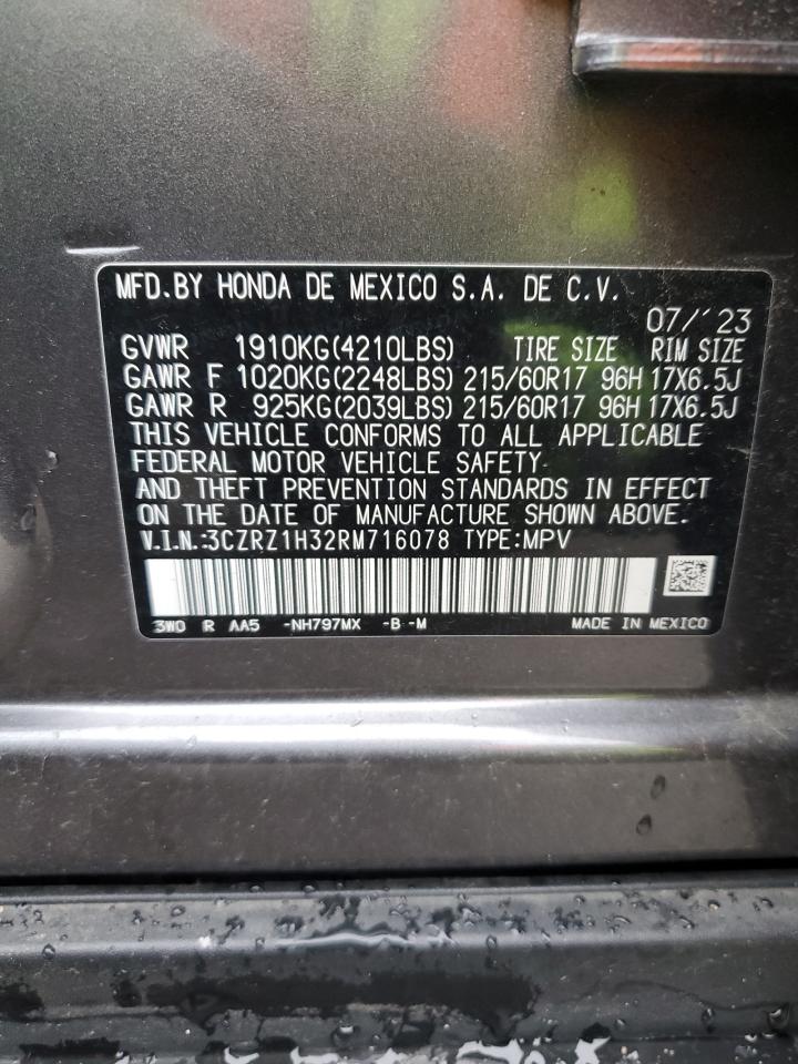 2024 HONDA HR-V LX VIN:3CZRZ1H32RM716078