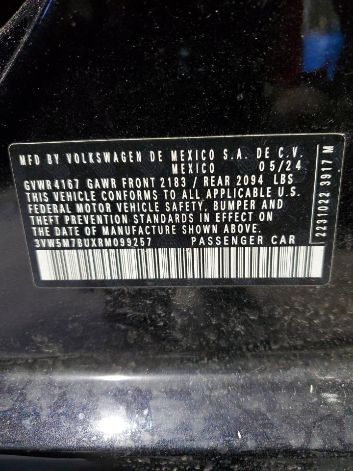 2024 VOLKSWAGEN JETTA S VIN:3VW5M7BUXRM099257