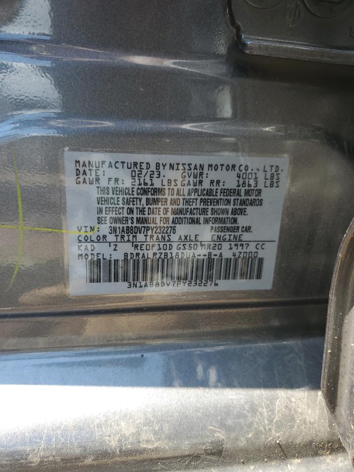 2023 NISSAN SENTRA SR VIN:3N1AB8DV7PY232276