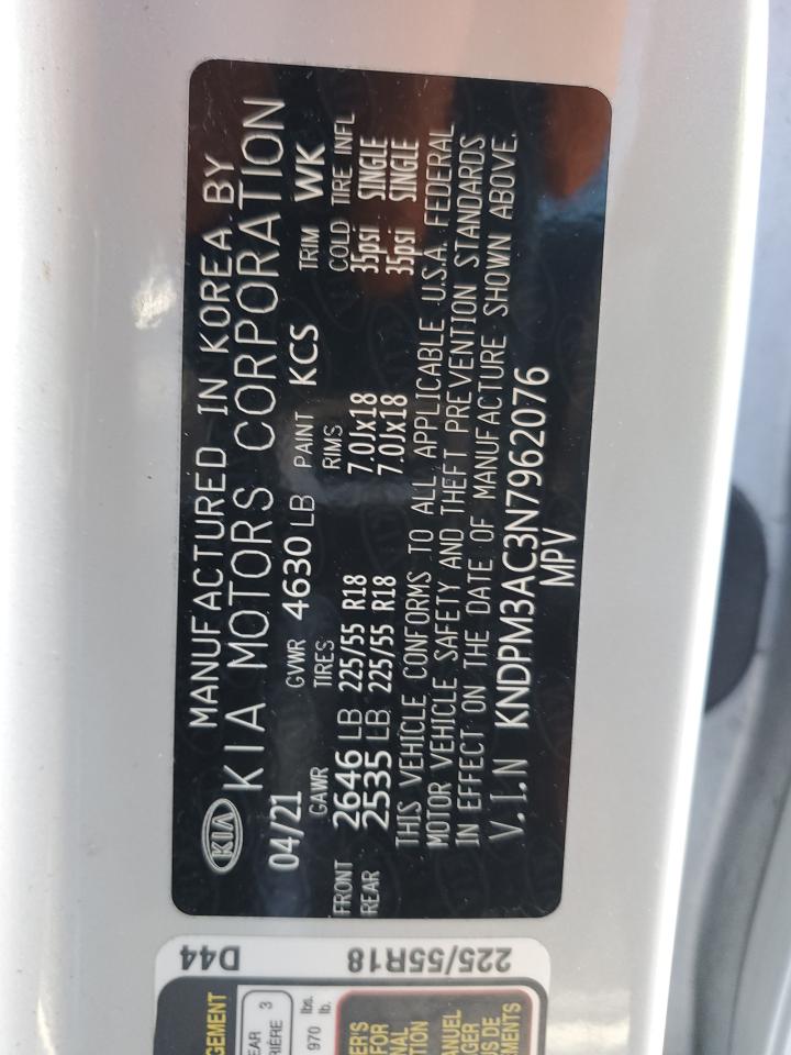 2022 KIA SPORTAGE LX VIN:KNDPM3AC3N7962076