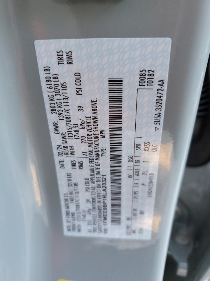 2024 FORD BRONCO BADLANDS VIN:1FMEE9BP1RLA20321