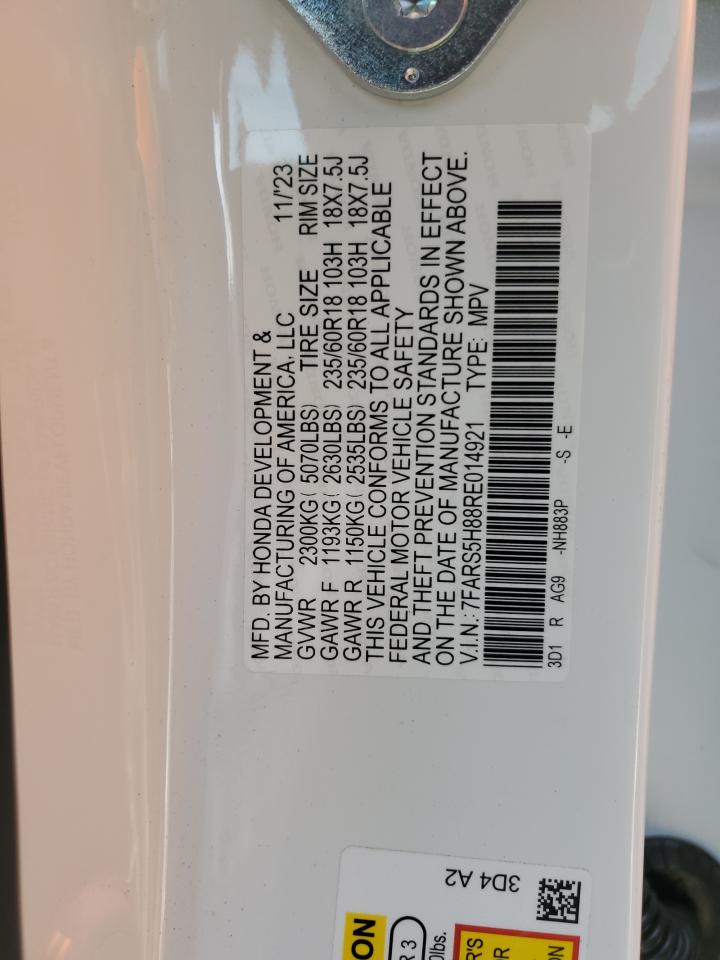 2024 HONDA CR-V SPORT-L VIN:7FARS5H88RE014921