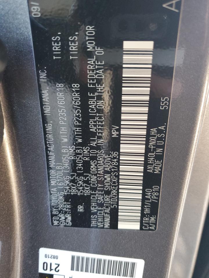 2023 TOYOTA SIENNA LIMITED VIN:5TDZRKECXPS178436