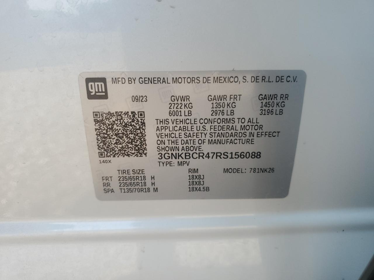 2024 CHEVROLET BLAZER 2LT VIN:3GNKBCR47RS156088