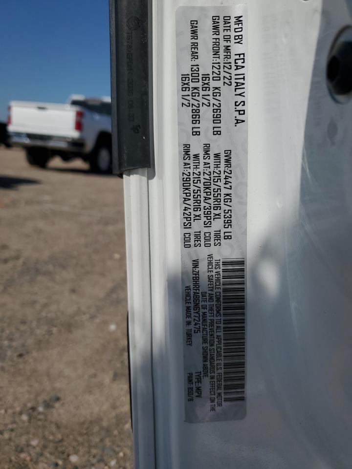 2022 RAM PROMASTER CITY TRADESMAN VIN:ZFBHRFAB6N6Y72475