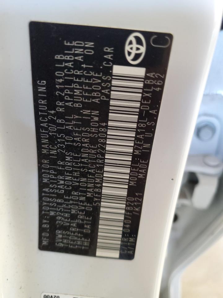 2024 TOYOTA COROLLA LE VIN:5YFB4MDE1RP228084