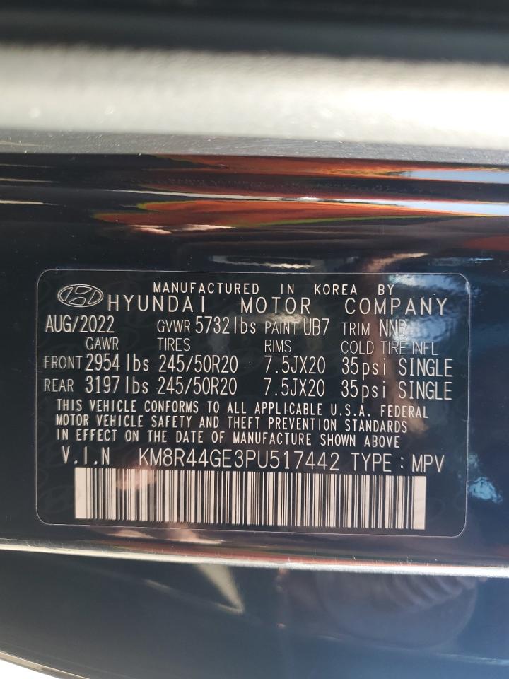 2023 HYUNDAI PALISADE SEL PREMIUM VIN:KM8R44GE3PU517442