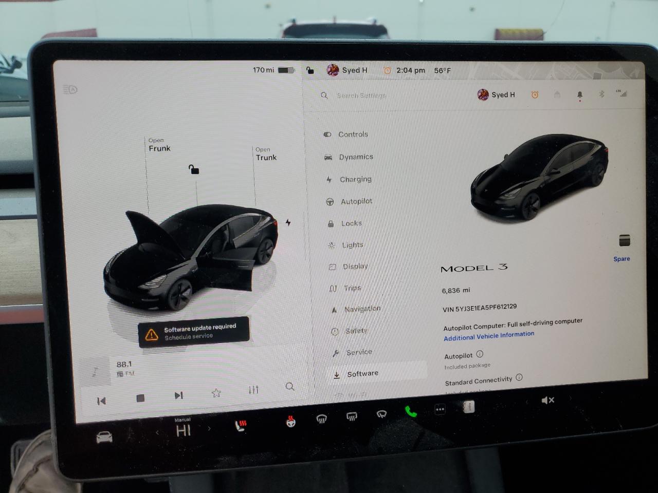2023 TESLA MODEL 3 VIN:5YJ3E1EA5PF612129
