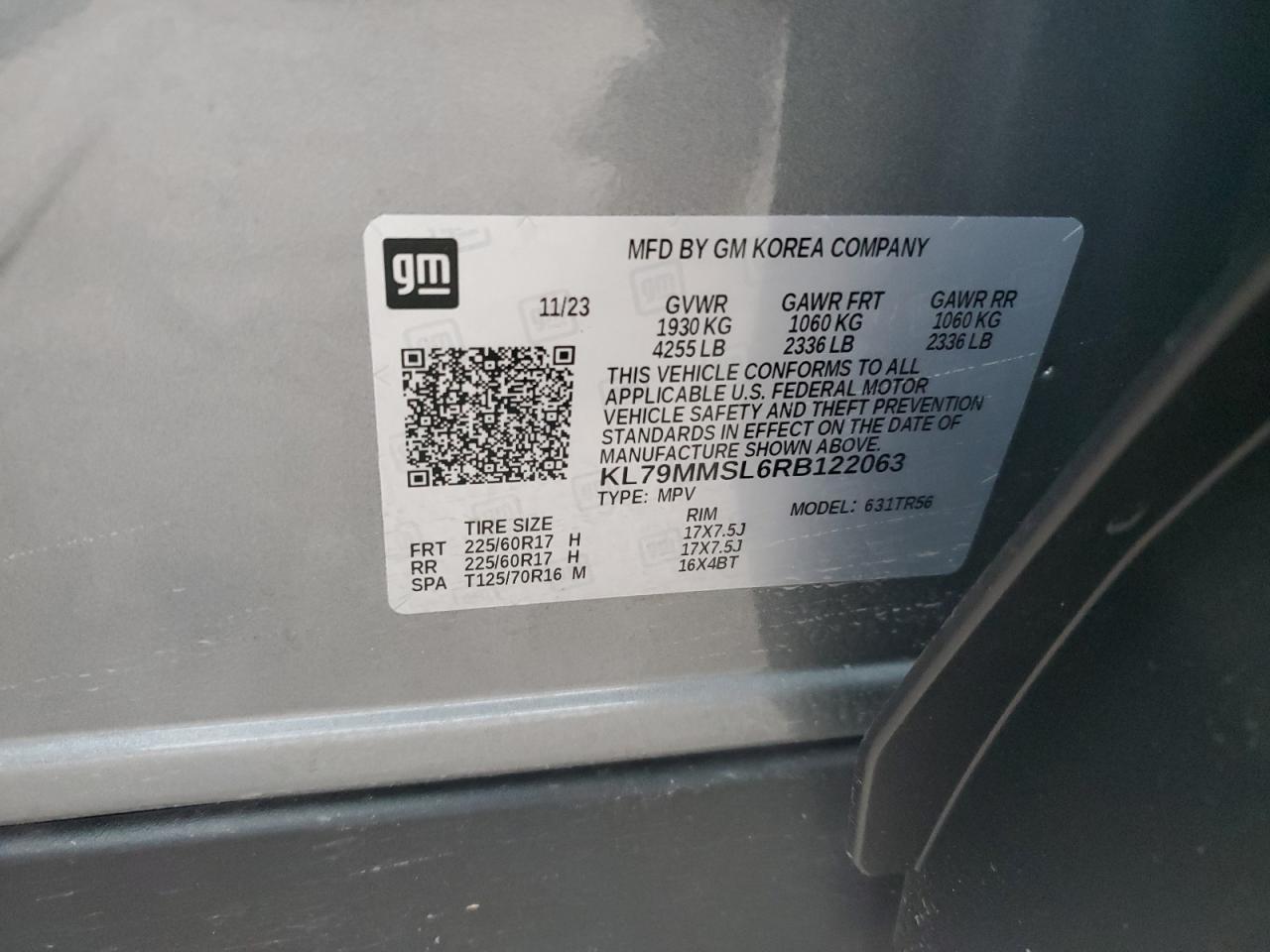 2024 CHEVROLET TRAILBLAZER LS VIN:KL79MMSL6RB122063