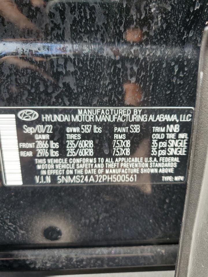 2023 HYUNDAI SANTA FE SEL VIN:5NMS24AJ2PH500561