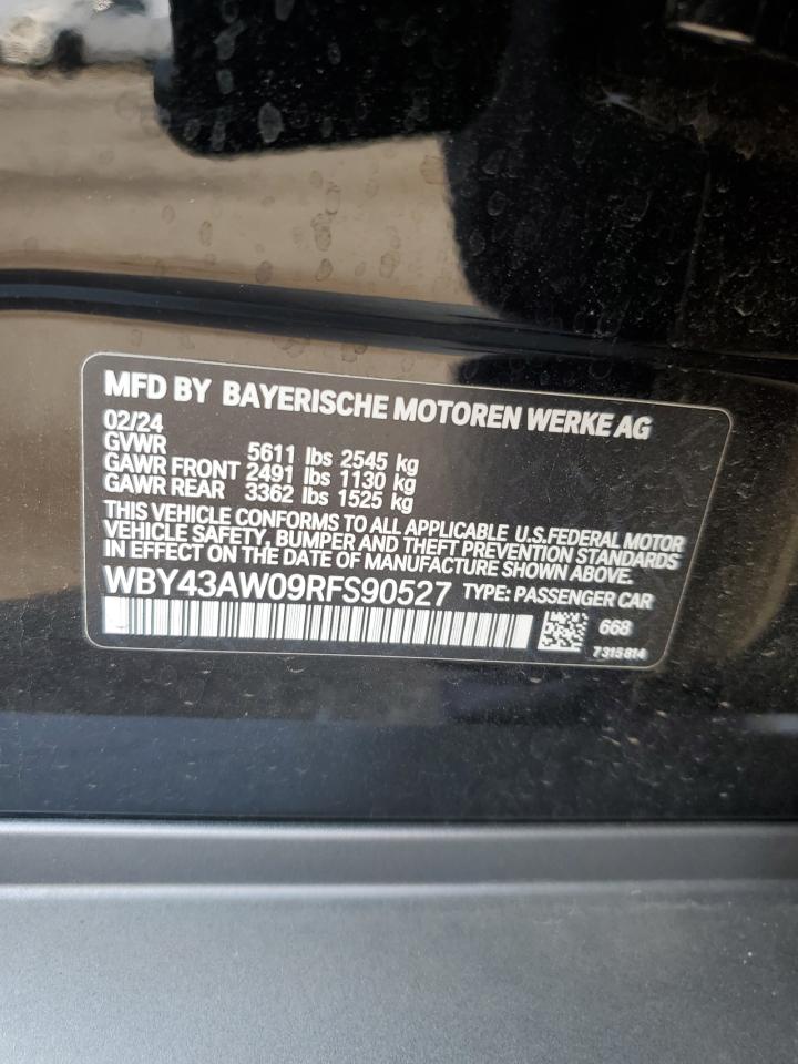 2024 BMW I4 EDRIVE 35 VIN:WBY43AW09RFS90527