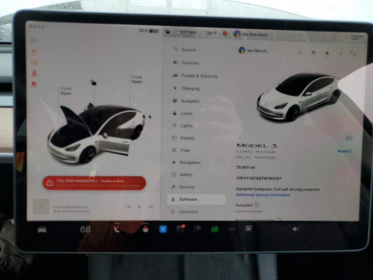 2022 TESLA MODEL 3  VIN:5YJ3E1EB7NF164367