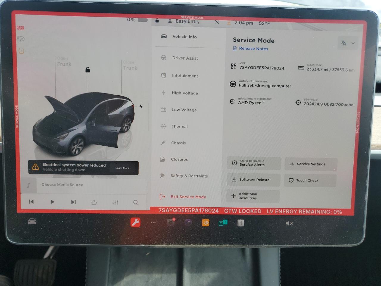 2023 TESLA MODEL Y  VIN:7SAYGDEE5PA178024