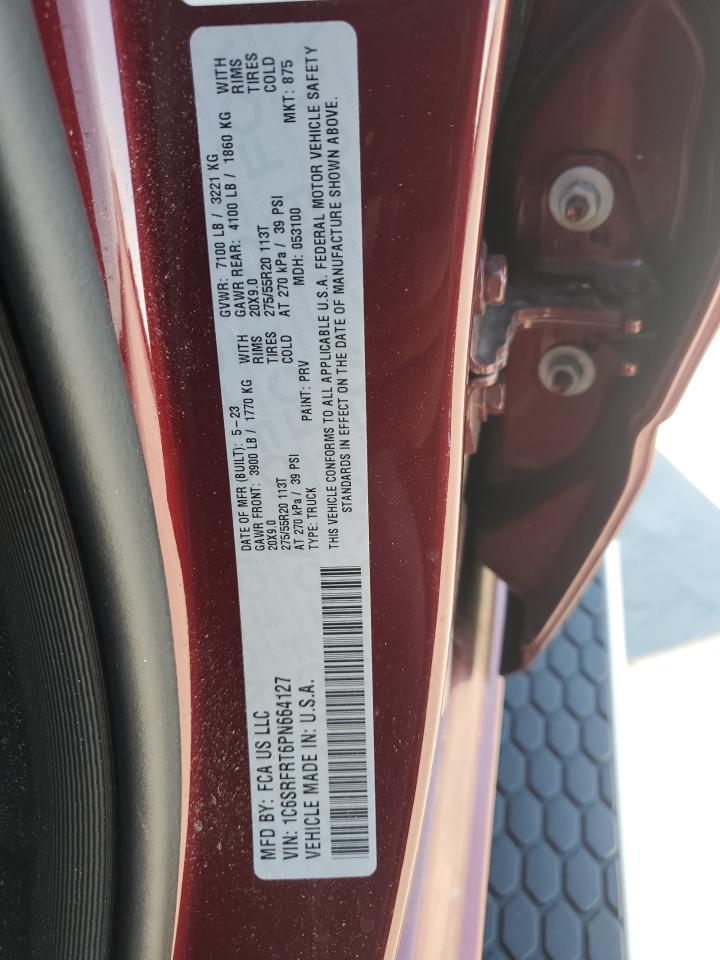 2023 RAM 1500 LARAMIE VIN:1C6SRFRT6PN664127