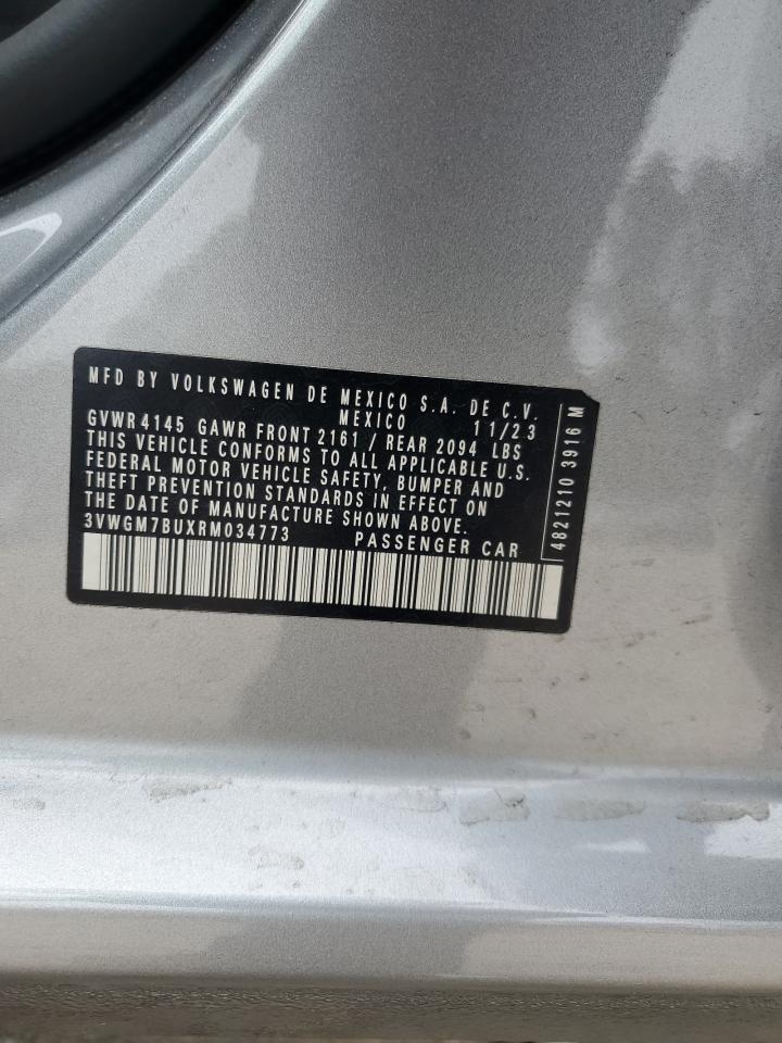 2024 VOLKSWAGEN JETTA SEL VIN:3VWGM7BUXRM034773