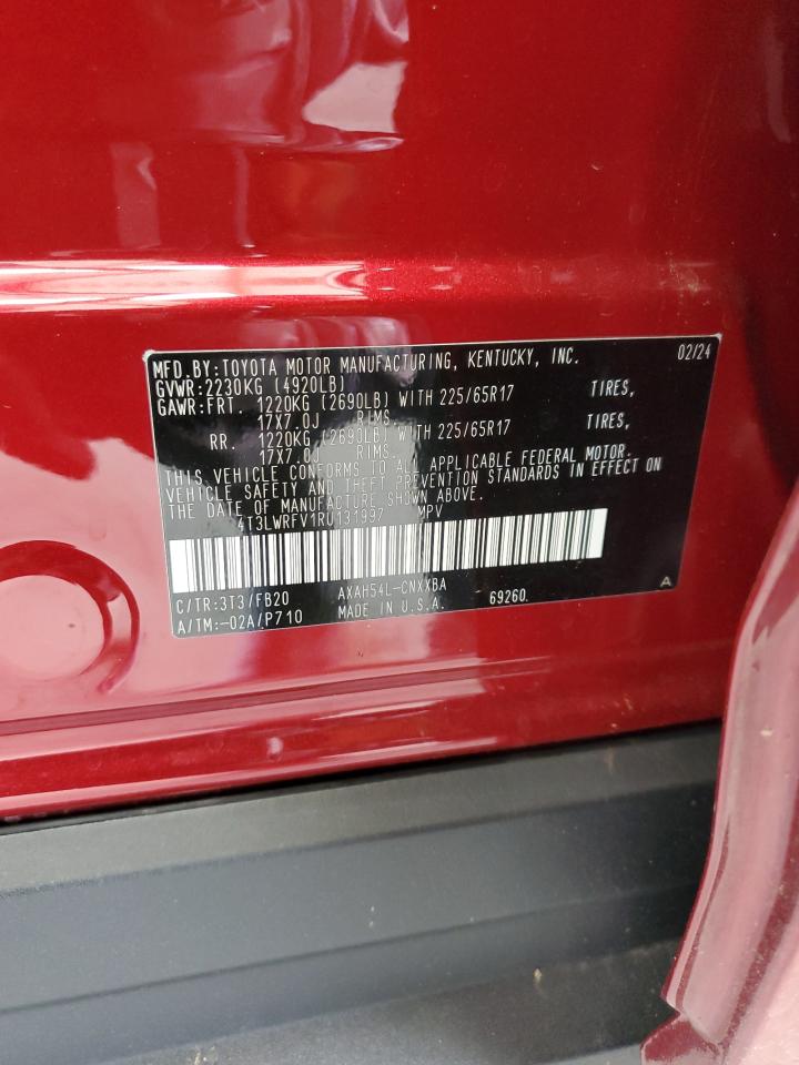 2024 TOYOTA RAV4 LE VIN:4T3LWRFV1RU131997