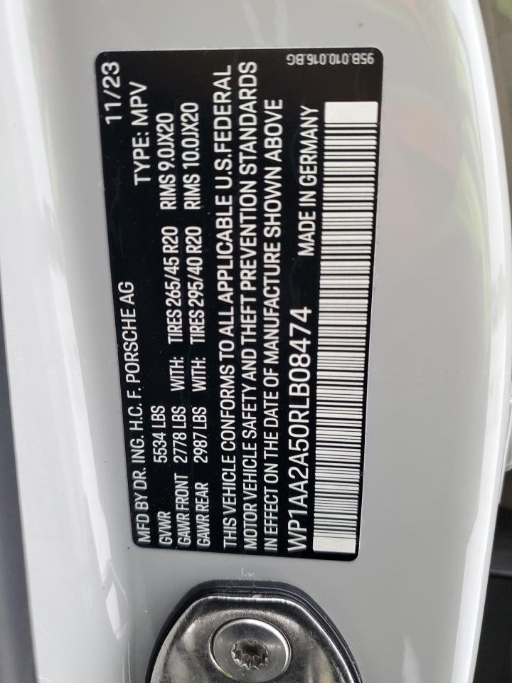2024 PORSCHE MACAN BASE VIN:WP1AA2A50RLB08474