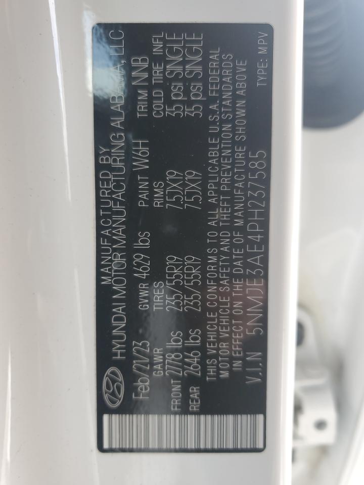 2023 HYUNDAI TUCSON LIMITED VIN:5NMJE3AE4PH237585