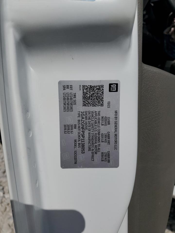 2023 CHEVROLET EXPRESS G3500 LS VIN:1GAZGNFP5P1138053