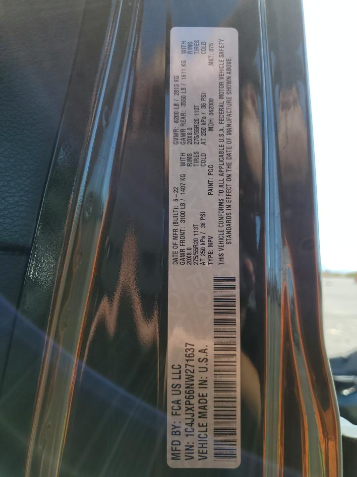 2022 JEEP WRANGLER UNLIMITED SAHARA 4XE VIN:1C4JJXP66NW271637