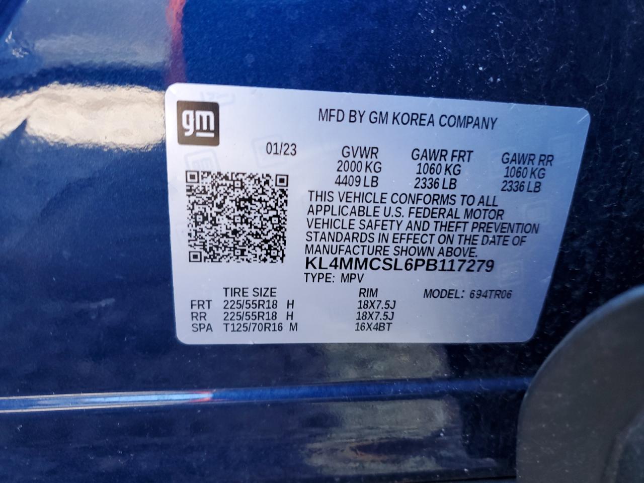 2023 BUICK ENCORE GX PREFERRED VIN:KL4MMCSL6PB117279