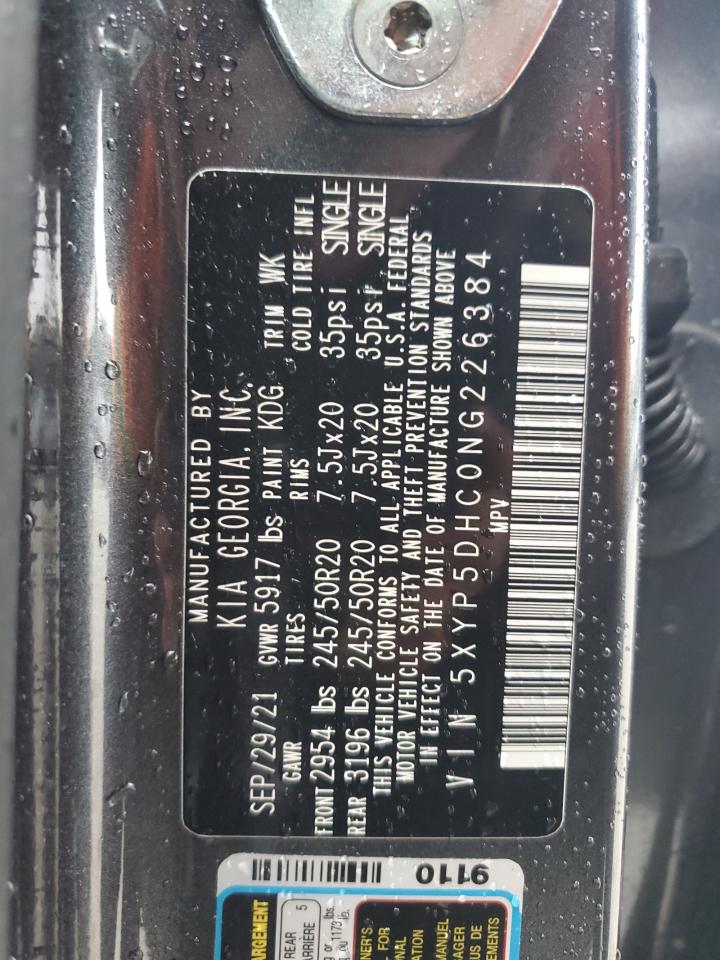 2022 KIA TELLURIDE SX VIN:5XYP5DHC0NG226384