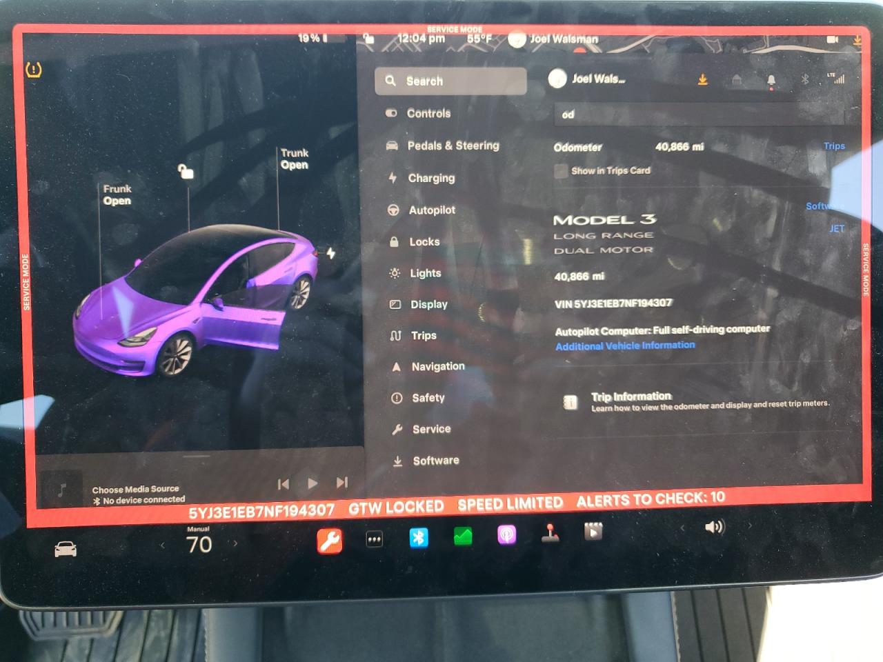 2022 TESLA MODEL 3  VIN:5YJ3E1EB7NF194307