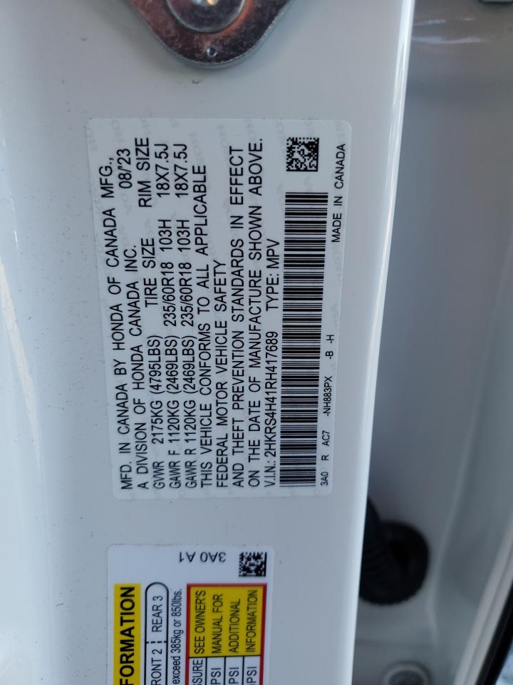 2024 HONDA CR-V EX VIN:2HKRS4H41RH417689