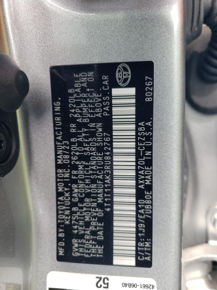 2024 TOYOTA CAMRY SE NIGHT SHADE VIN:4T1T11AK3RU842767