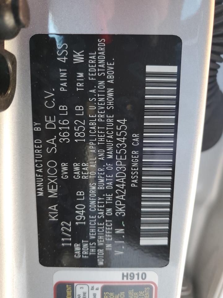 2023 KIA RIO LX VIN:3KPA24AD3PE534554