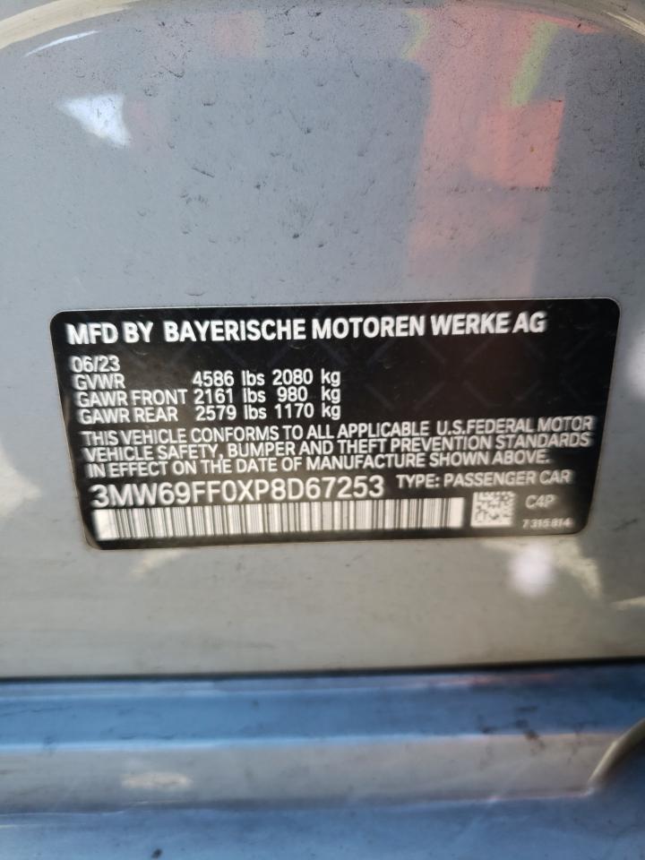 2023 BMW 330I  VIN:3MW69FF0XP8D67253