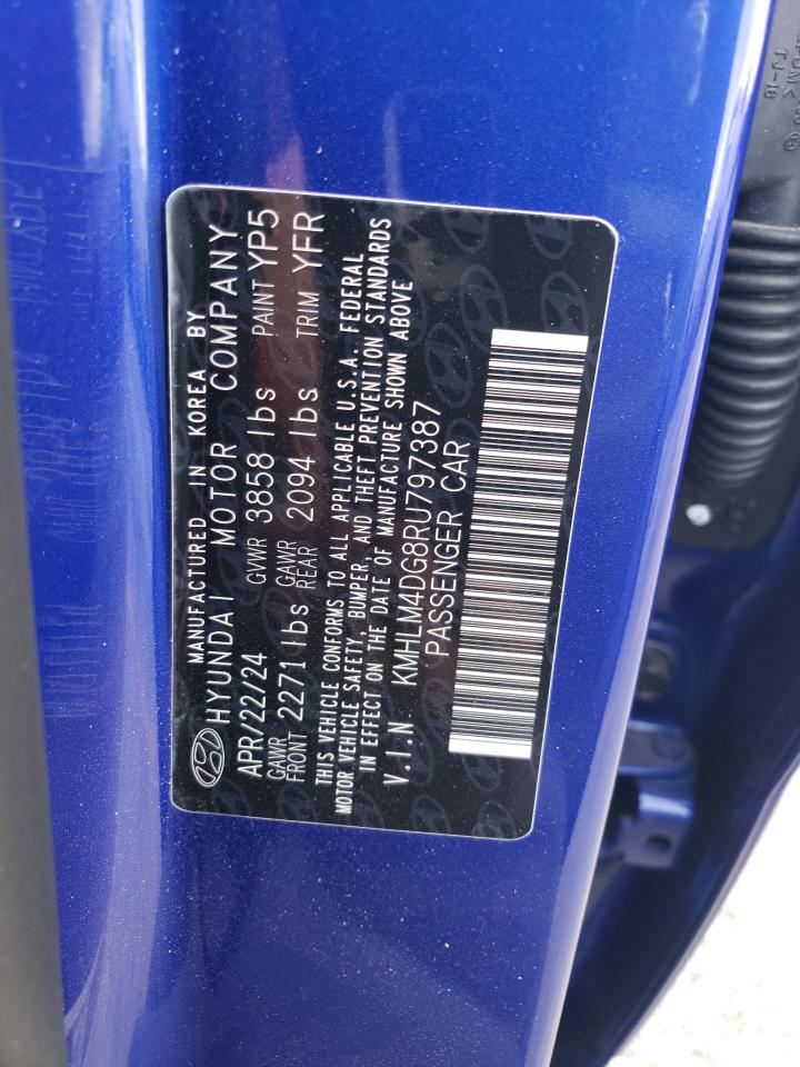 2024 HYUNDAI ELANTRA SEL VIN:KMHLM4DG8RU797387