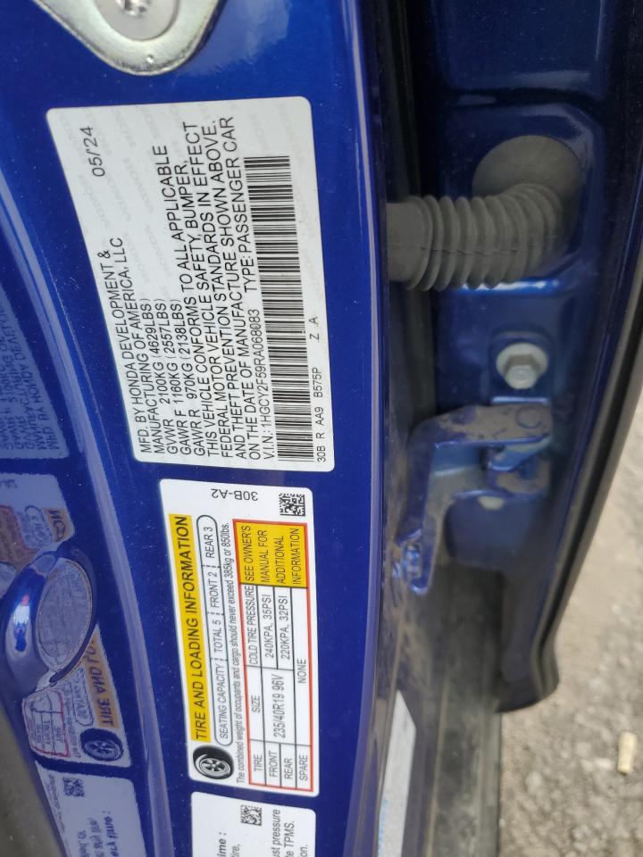 2024 HONDA ACCORD HYBRID SPORT VIN:1HGCY2F59RA068083