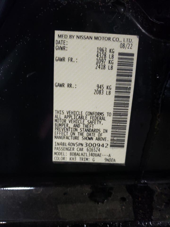 2023 NISSAN ALTIMA SV VIN:1N4BL4DV5PN300942