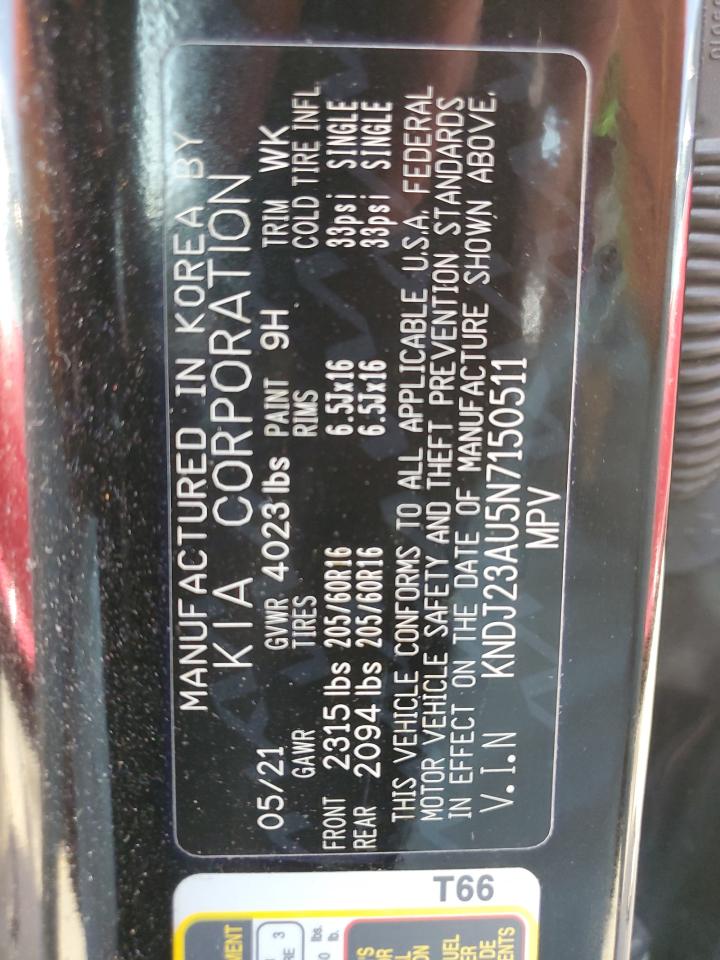 2022 KIA SOUL LX VIN:KNDJ23AU5N7150511