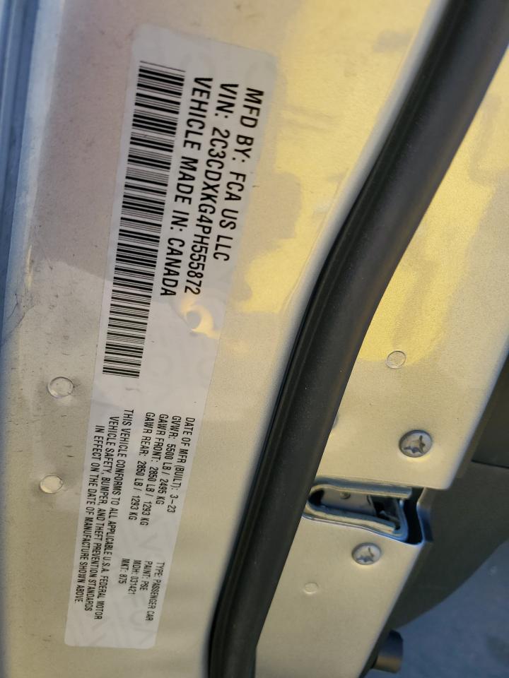 2023 DODGE CHARGER POLICE VIN:2C3CDXKG4PH555872