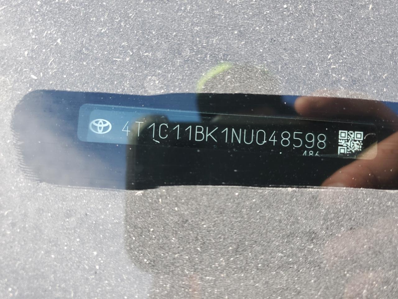 2022 TOYOTA CAMRY LE VIN:4T1C11BK1NU048598