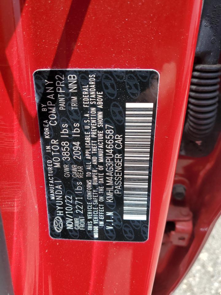 2023 HYUNDAI ELANTRA SEL VIN:KMHLM4AG3PU466587