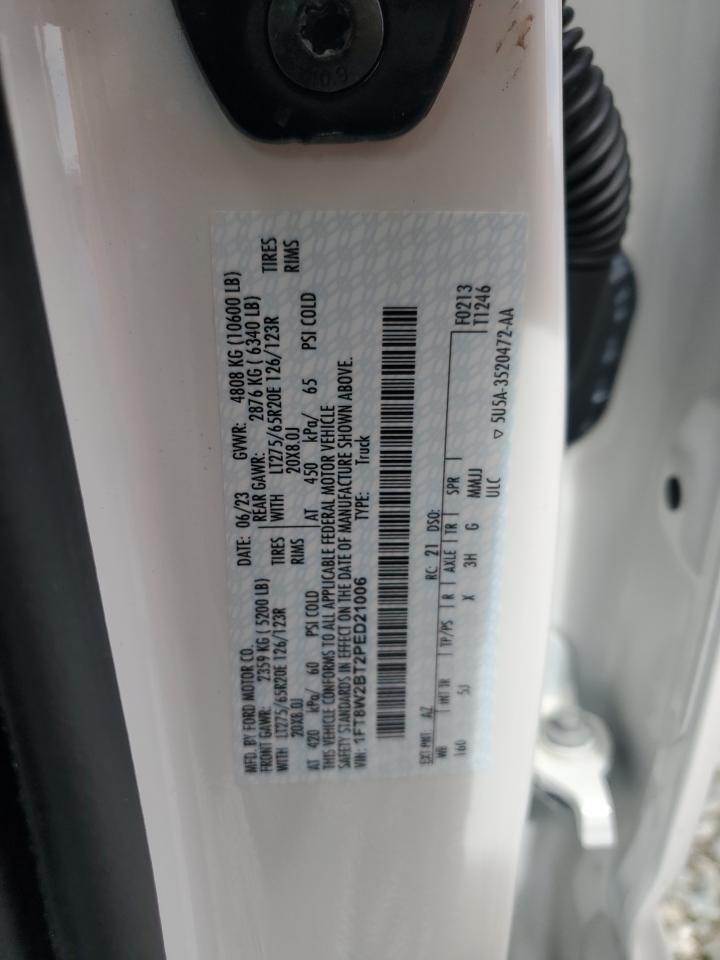 2023 FORD F250 SUPER DUTY VIN:1FT8W2BT2PED21006