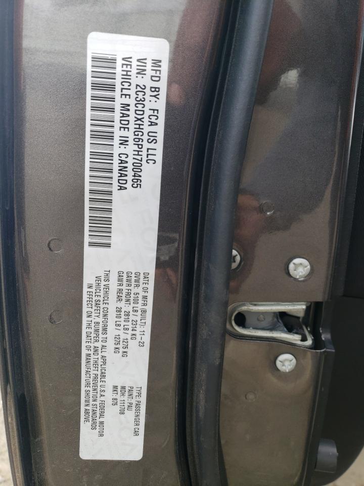 2023 DODGE CHARGER GT VIN:2C3CDXHG6PH700465