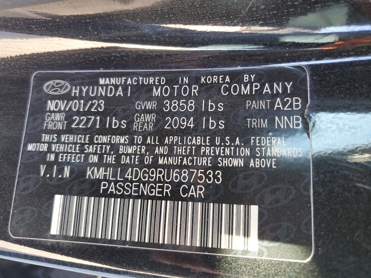 2024 HYUNDAI ELANTRA SE VIN:KMHLL4DG9RU687533