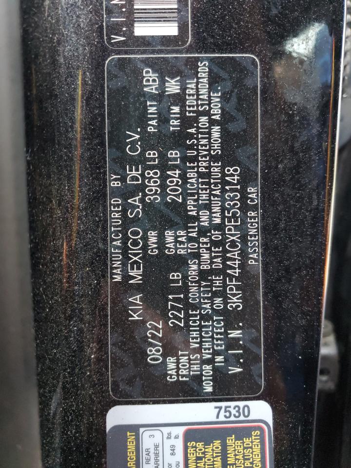 2023 KIA FORTE GT VIN:3KPF44ACXPE533148