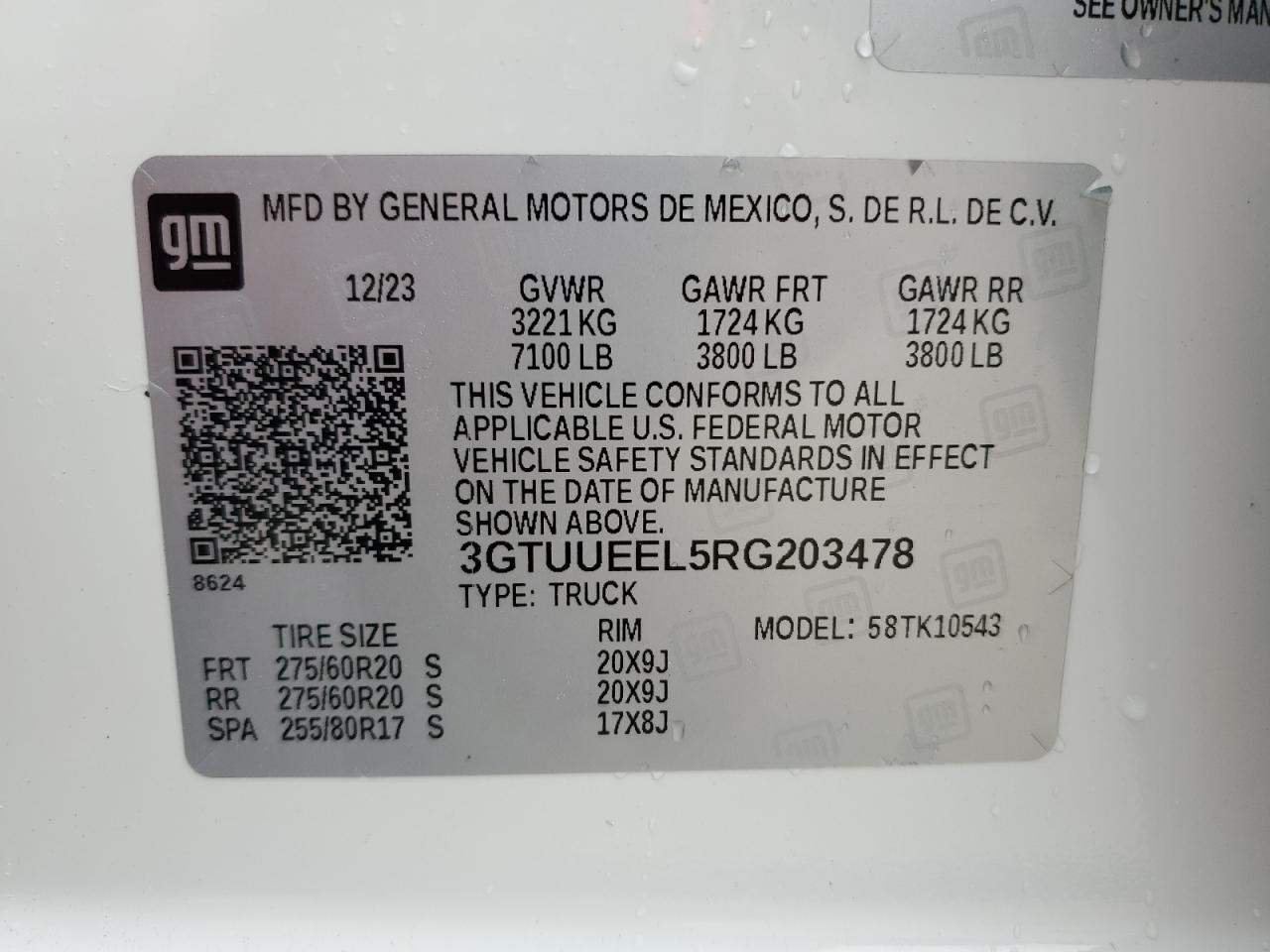 2024 GMC SIERRA K1500 AT4 VIN:3GTUUEEL5RG203478