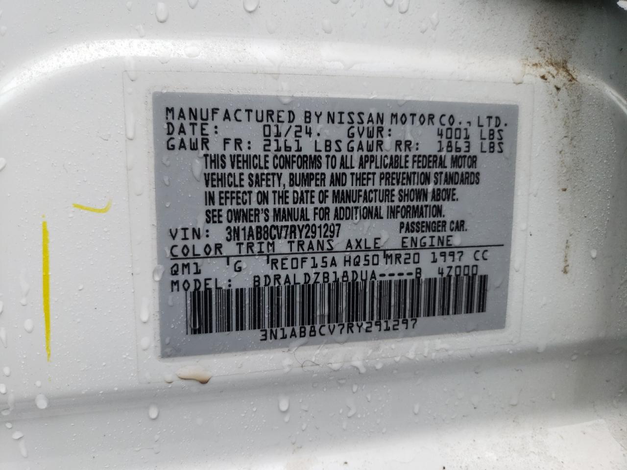2024 NISSAN SENTRA SV VIN:3N1AB8CV7RY291297