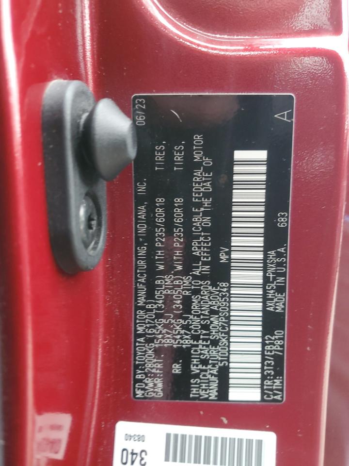 2023 TOYOTA SIENNA XSE VIN:5TDDSKFC7PS095348