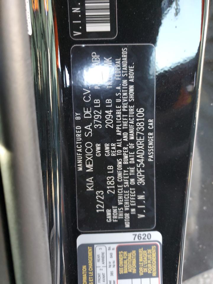 2024 KIA FORTE GT LINE VIN:3KPF54ADXRE738106