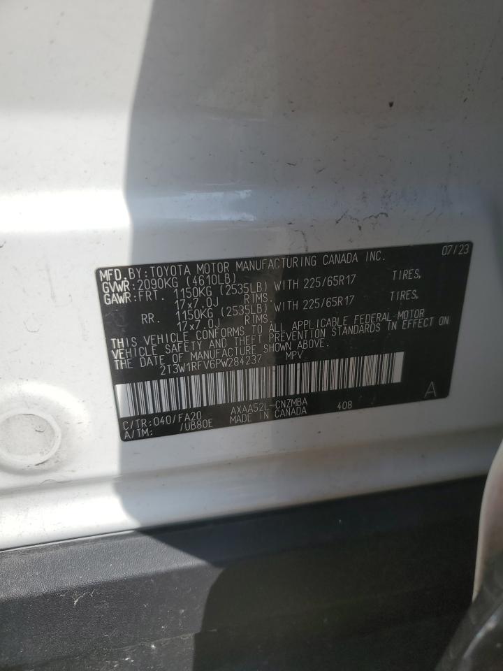 2023 TOYOTA RAV4 XLE VIN:2T3W1RFV6PW284237