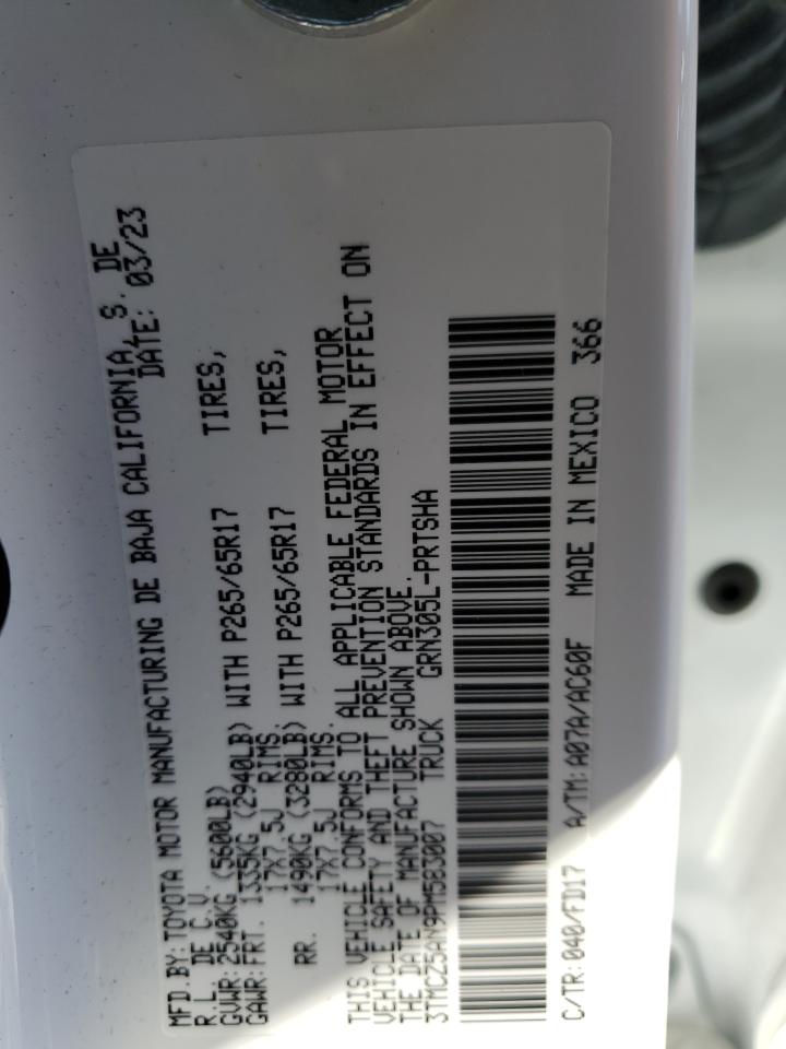 2023 TOYOTA TACOMA DOUBLE CAB VIN:3TMCZ5AN9PM583007
